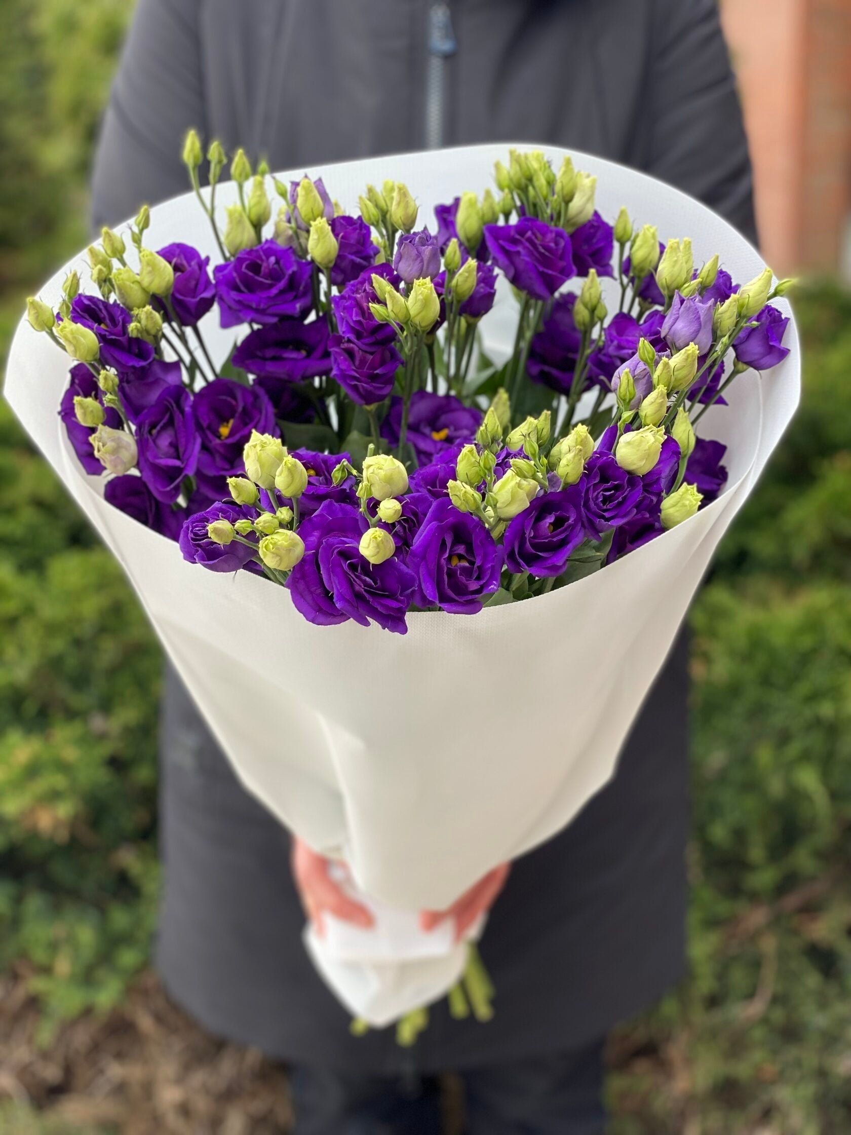 9 Stiele Eustoma violett (70 cm)