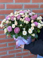 Hutbox XL 51 Rosen (Sorten Lavender und Tania)