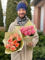 9 Stiele Rosen zartrosa (50 cm)