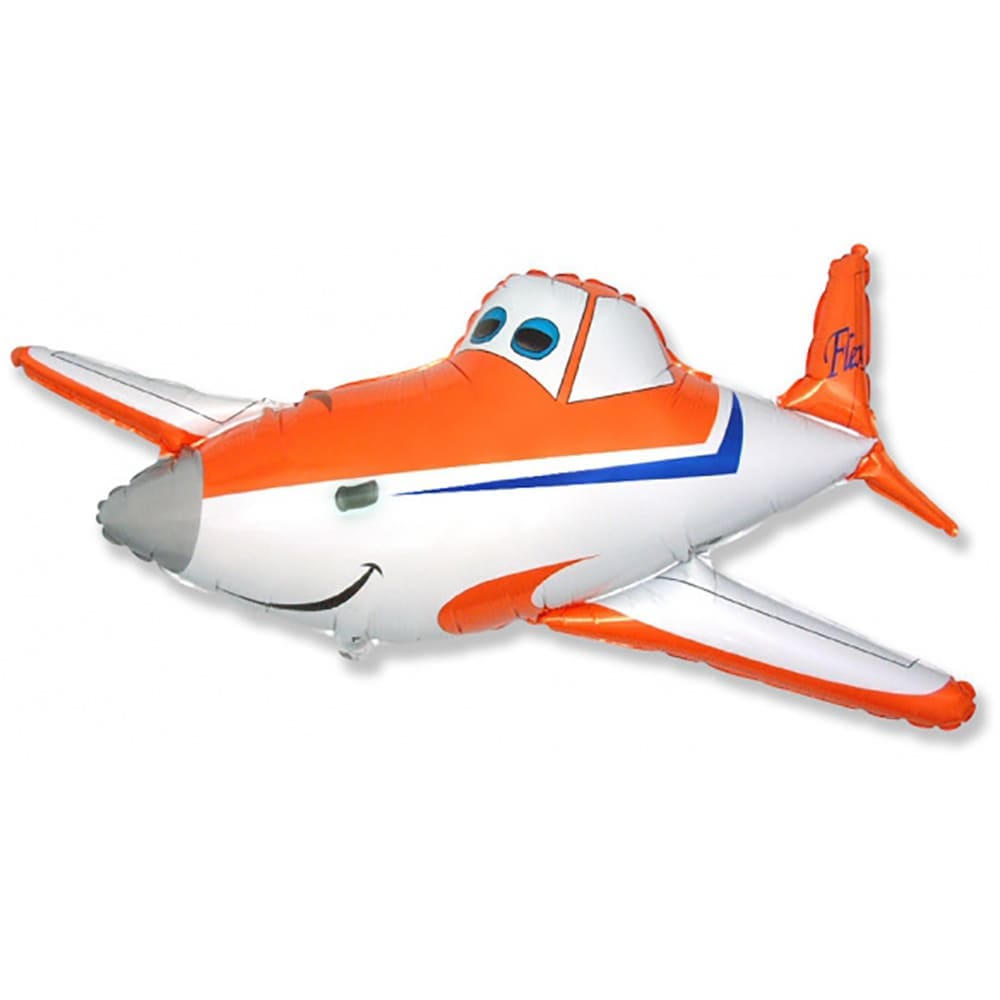 Folienballon Flugzeug (Farbe Orange)