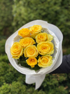 9 Stiele Rosen gelb (50 cm)