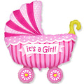 Folienballon Kinderwagen Mädchen