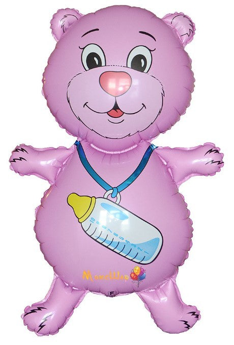 Folienballon Bär mit Schnuller (Mädchen)