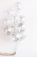Set: Konfetti-Luftballons silber 10 Stk.