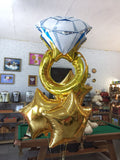 Set: Ring-Ballon (1 Meter) und 3 goldene Sterne