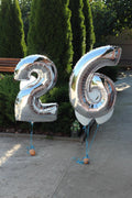 Folienballon Set Zahlen Silber (Größe 1 Meter)